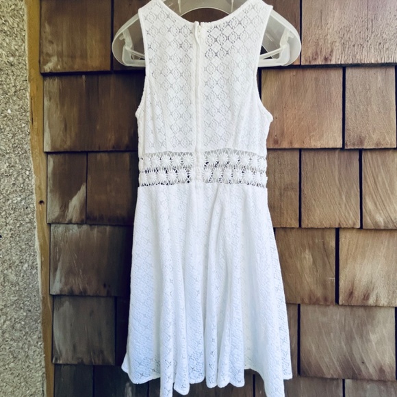 Free People White Lace Fit & Flare Dress with Sheer Waist – Perfect for Summer - Picture 9 of 13